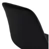 Chaise design en tissu velours pieds métal noirs IZZA (noir)