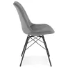 Chaise design en tissu velours pieds métal noirs IZZA (gris)