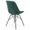 Chaise design en tissu velours pieds métal noirs IZZA (vert)