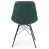 Chaise design en tissu velours pieds métal noirs IZZA (vert)