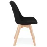 Chaise design en tissu pieds bois naturel NAYA (noir)