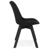 Chaise design en tissu pieds bois noir NAYA (noir)