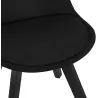 Chaise design en tissu pieds bois noir NAYA (noir)