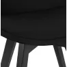 Chaise design en tissu pieds bois noir NAYA (noir)