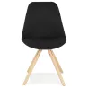 Chaise design scandinave ASHLEY en tissu pieds couleur naturelle (noir)