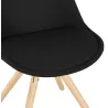 Chaise design scandinave ASHLEY en tissu pieds couleur naturelle (noir)