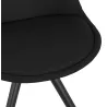 Chaise design scandinave ASHLEY en tissu pieds couleur noir (noir)