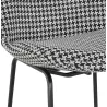 Tabouret snack mi-hauteur vintage en tissu pied métal noir MALIOU MINI (Pied de poule)