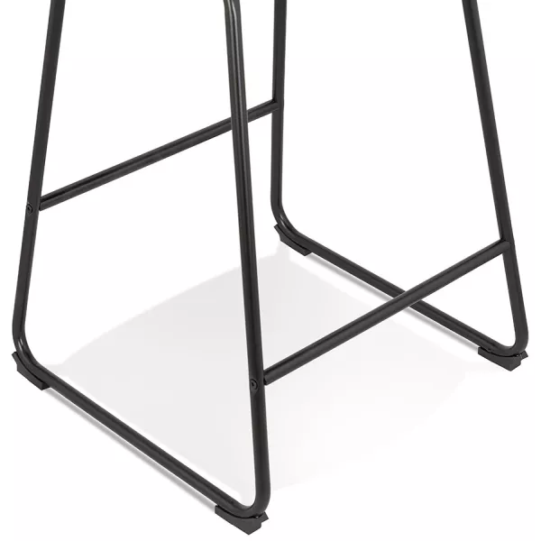 Tabouret snack mi-hauteur vintage en tissu pied métal noir MALIOU MINI (Pied de poule)