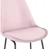 Tabouret de bar vintage en velours pied métal noir MALIOU (Rose)