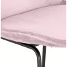 Tabouret de bar vintage en velours pied métal noir MALIOU (Rose)