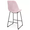 Tabouret snack mi-hauteur vintage en velours pied métal noir MALIOU MINI (Rose)