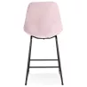 Tabouret snack mi-hauteur vintage en velours pied métal noir MALIOU MINI (Rose)