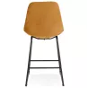 Tabouret snack mi-hauteur vintage en velours pied métal noir MALIOU MINI (Moutarde)