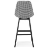 Tabouret de bar design en tissu pieds bois noir CAMY (Pied de poule)