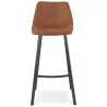 Tabouret de bar design en microfibre pieds métal noir PAULA (marron)