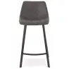 Tabouret snack mi-hauteur design en microfibre pieds métal noir PAULA MINI (gris foncé)