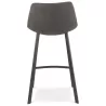 Tabouret snack mi-hauteur design en microfibre pieds métal noir PAULA MINI (gris foncé)