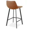 Tabouret snack mi-hauteur design en microfibre pieds métal noir PAULA MINI (marron)