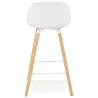 Tabouret snack mi-hauteur design en polypropylène pieds bois naturel LUNA MINI (blanc)