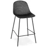 Tabouret snack mi-hauteur en métal Intérieur-Extérieur pieds métal MAXENCE MINI (noir)