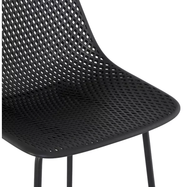 Tabouret snack mi-hauteur en métal Intérieur-Extérieur pieds métal MAXENCE MINI (noir)