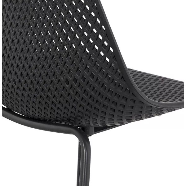 Tabouret snack mi-hauteur en métal Intérieur-Extérieur pieds métal MAXENCE MINI (noir)