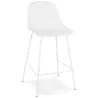 Tabouret snack mi-hauteur en métal Intérieur-Extérieur pieds métal MAXENCE MINI (blanc)