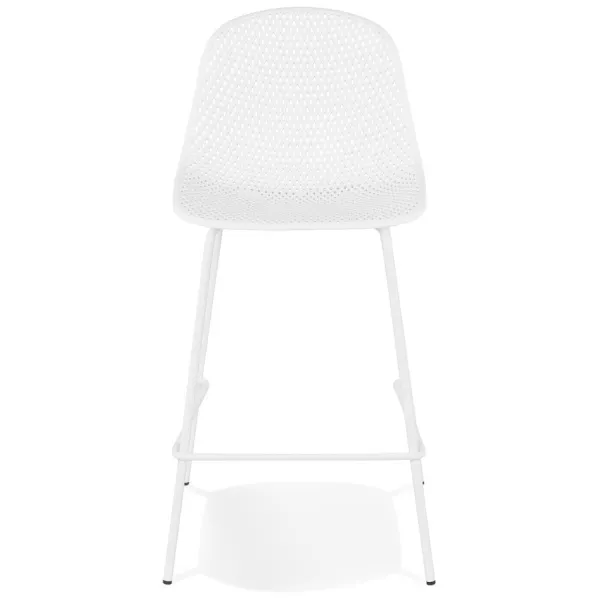 Tabouret snack mi-hauteur en métal Intérieur-Extérieur pieds métal MAXENCE MINI (blanc)