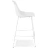 Tabouret snack mi-hauteur en métal Intérieur-Extérieur pieds métal MAXENCE MINI (blanc)