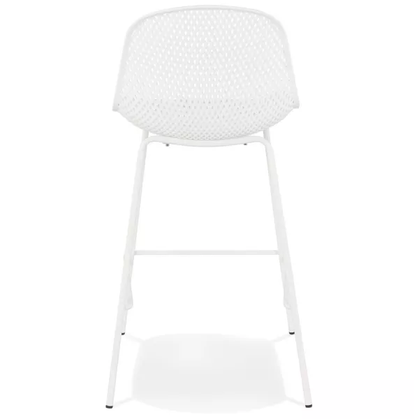 Tabouret snack mi-hauteur en métal Intérieur-Extérieur pieds métal MAXENCE MINI (blanc)