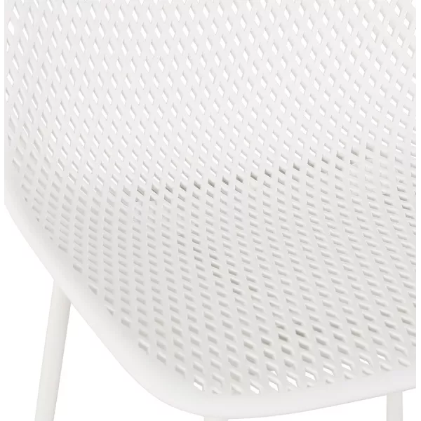 Tabouret snack mi-hauteur en métal Intérieur-Extérieur pieds métal MAXENCE MINI (blanc)