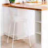 Tabouret snack mi-hauteur en métal Intérieur-Extérieur pieds métal MAXENCE MINI (blanc)