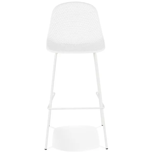 Tabouret de bar en métal Intérieur-Extérieur pieds métal MAXENCE (blanc)