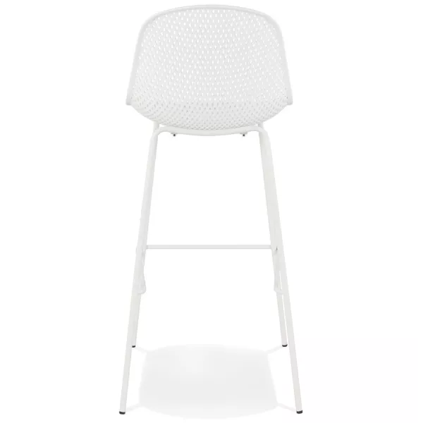 Tabouret de bar en métal Intérieur-Extérieur pieds métal MAXENCE (blanc)