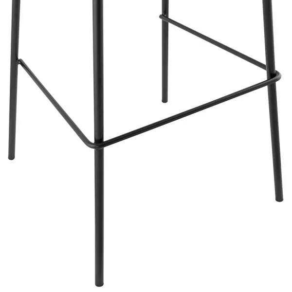 Tabouret de bar industriel pieds métal noir JACQUES (marron)