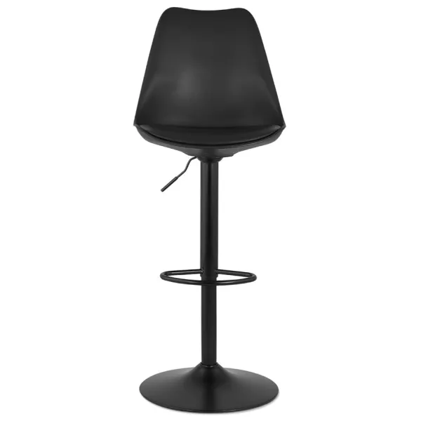 Tabouret de bar réglable rotatif et vintage et pied métal noir PILOU (noir)