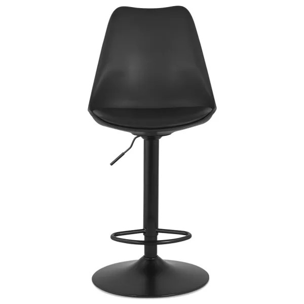 Tabouret de bar réglable rotatif et vintage et pied métal noir PILOU (noir)