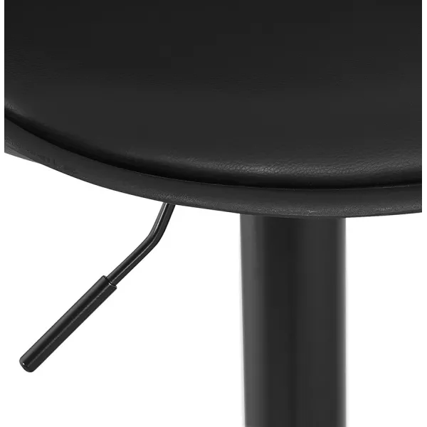 Tabouret de bar réglable rotatif et vintage et pied métal noir PILOU (noir)