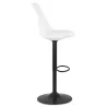 Tabouret de bar réglable rotatif et vintage et pied métal noir PILOU (blanc)