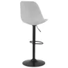 Tabouret de bar réglable rotatif en tissu et pied métal noir MARCO (gris)