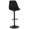 Tabouret de bar réglable rotatif en tissu et pied métal noir MARCO (noir)