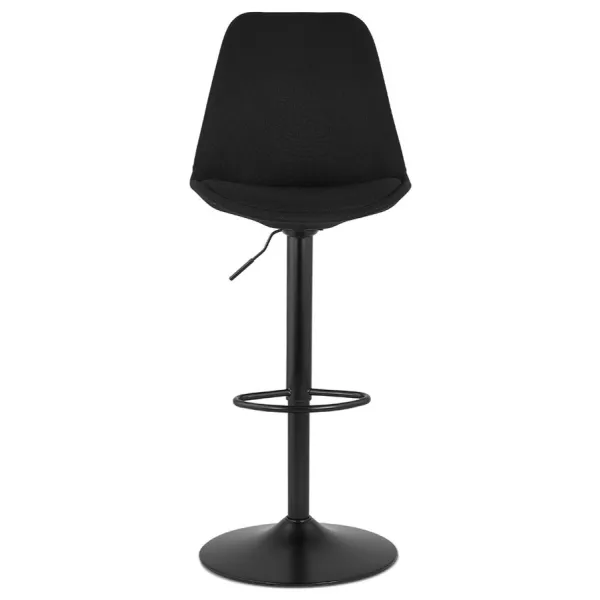 Tabouret de bar réglable rotatif en tissu et pied métal noir MARCO (noir)