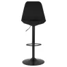 Tabouret de bar réglable rotatif en tissu et pied métal noir MARCO (noir)