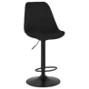 Tabouret de bar réglable rotatif en tissu et pied métal noir MARCO (noir)