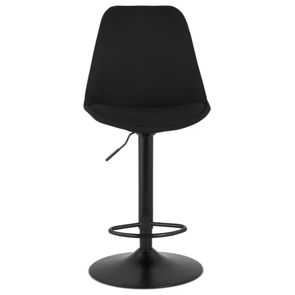 Tabouret de bar réglable rotatif en tissu et pied métal noir MARCO (noir)