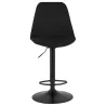 Tabouret de bar réglable rotatif en tissu et pied métal noir MARCO (noir)