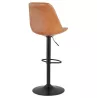 Tabouret de bar réglable rotatif en polyuréthane et pied métal noir JANO (marron)