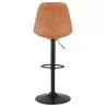 Tabouret de bar réglable rotatif en polyuréthane et pied métal noir JANO (marron)