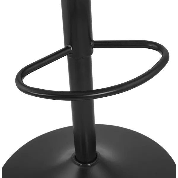 Tabouret de bar réglable rotatif en polyuréthane et pied métal noir JANO (marron)